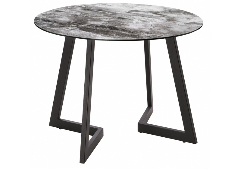 Стол стеклянный, Алингсос мрамор серый / черная шагрень