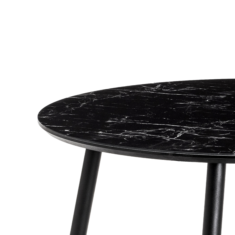 Стол стеклянный, Кловис вставка стекло черный мрамор / черный