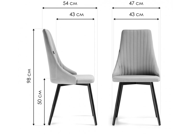 Стул на металлокаркасе, Нараян velutto 26 / черный