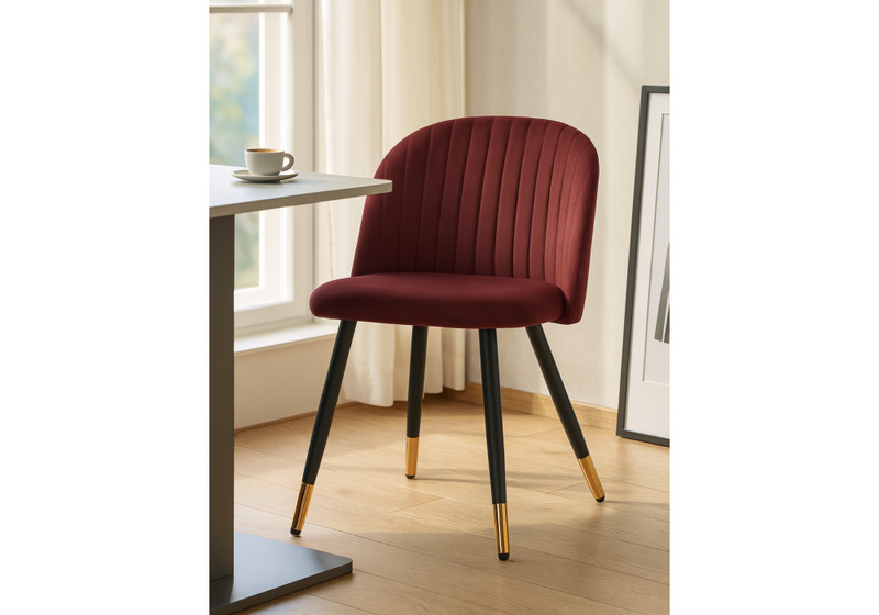 Стул на металлокаркасе, Gabi wine red / black