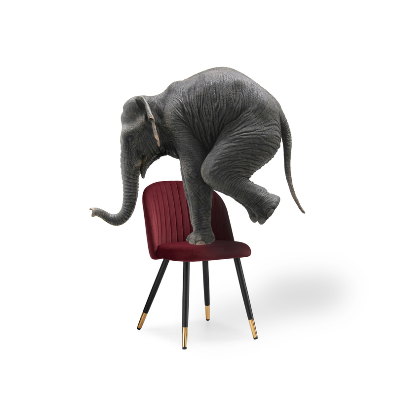 Стул на металлокаркасе, Gabi wine red / black