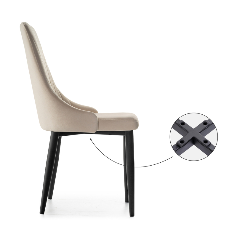 Стул на металлокаркасе, Kora beige / black