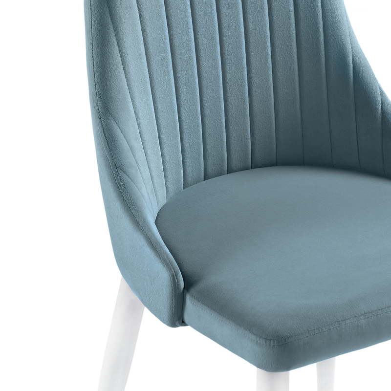 Стул на металлокаркасе, Kora light blue / white