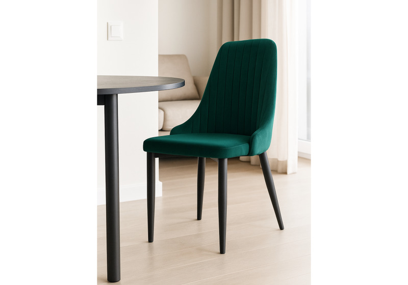 Стул на металлокаркасе, Kora green / black