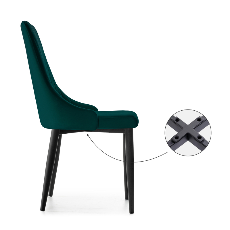 Стул на металлокаркасе, Kora green / black