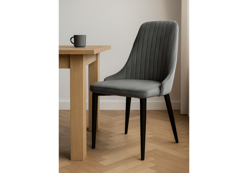 Стул на металлокаркасе, Kora dark gray / black