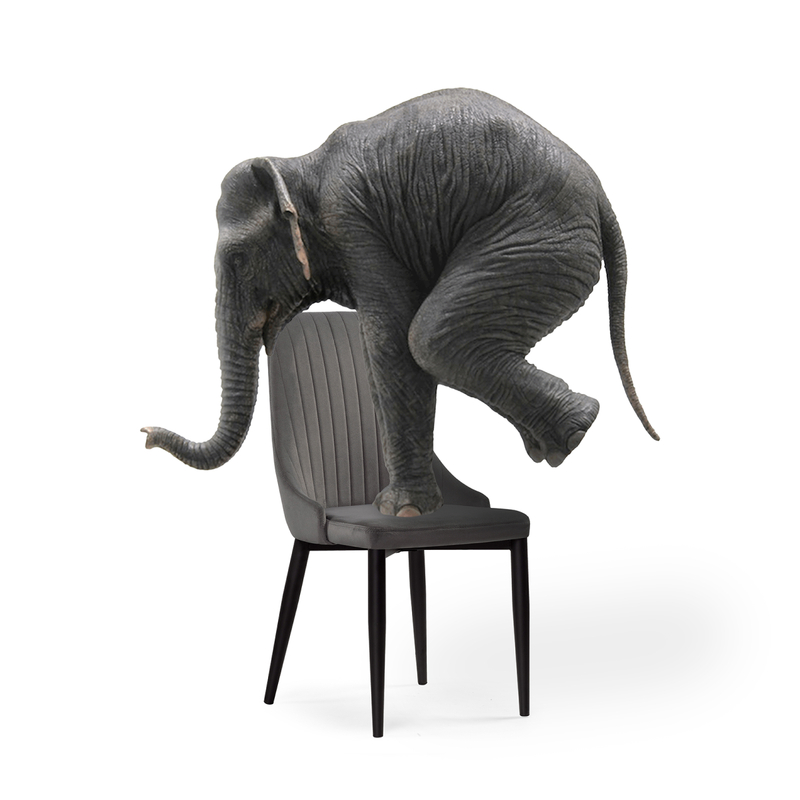 Стул на металлокаркасе, Kora dark gray / black