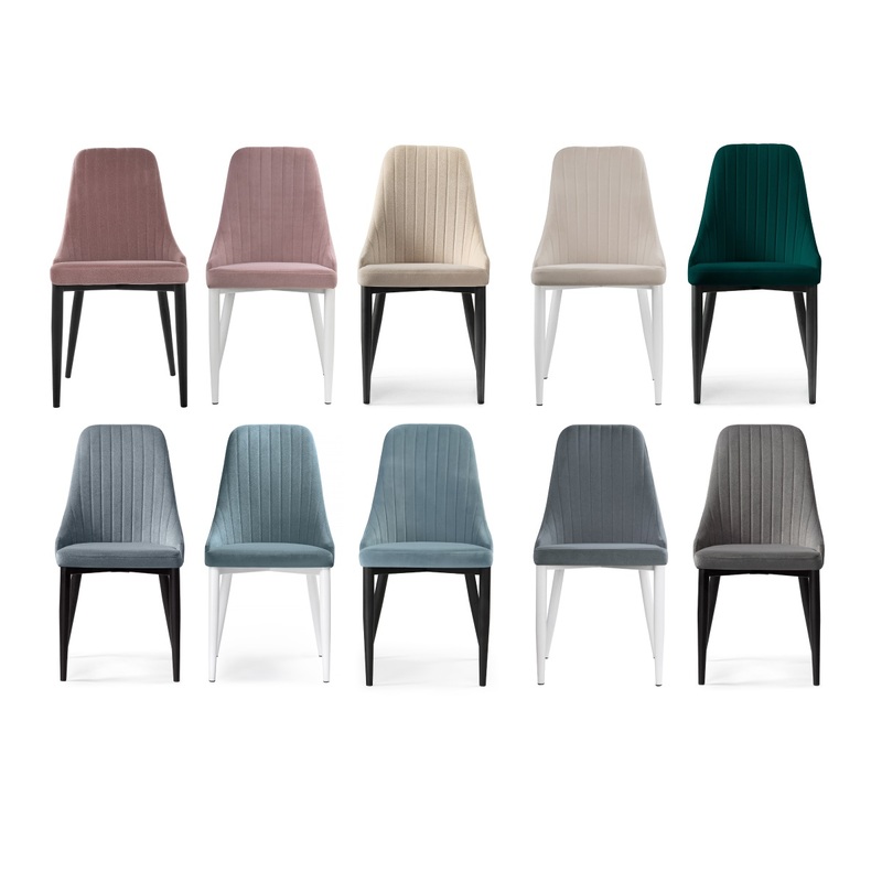 Стул на металлокаркасе, Kora dark gray / black