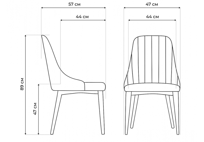Стул на металлокаркасе, Kora dark gray / black