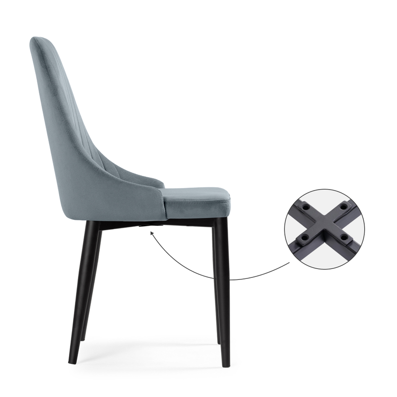 Стул на металлокаркасе, Kora gray / black