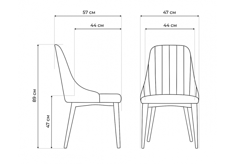 Стул на металлокаркасе, Kora gray / black