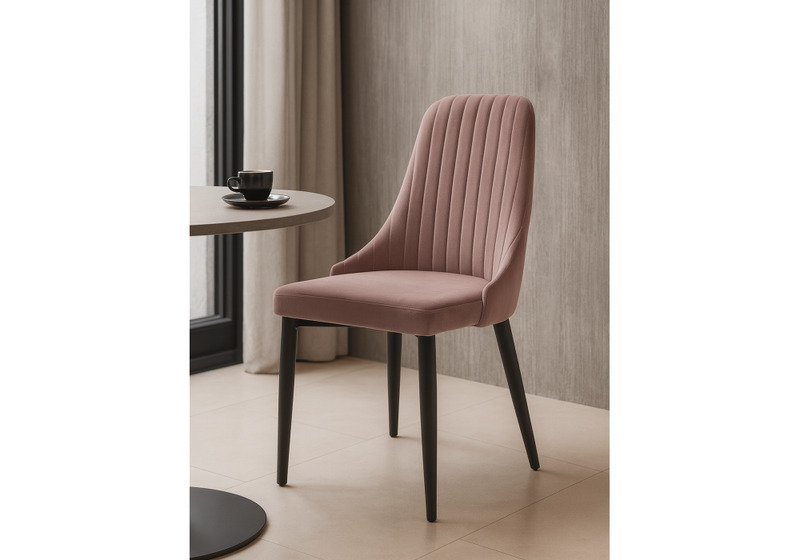 Стул на металлокаркасе, Kora light purple / black