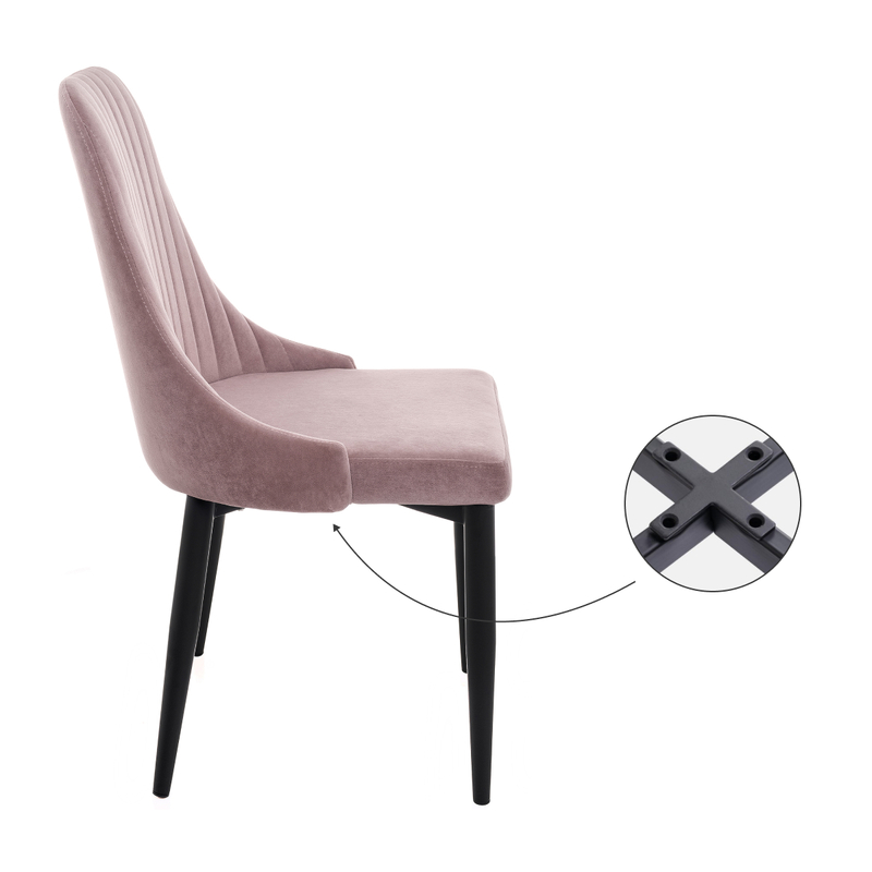 Стул на металлокаркасе, Kora light purple / black