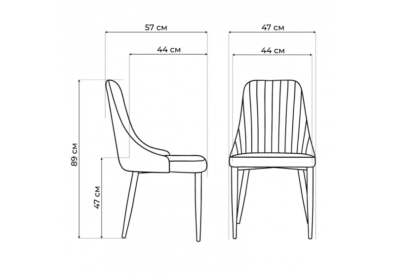 Стул на металлокаркасе, Kora light purple / black