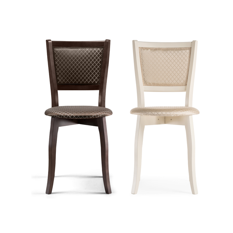 Стул деревянный, Валери молочный / ромб