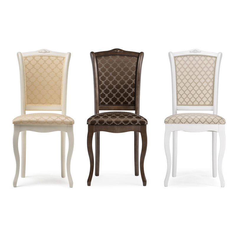 Стул деревянный, Луиджи белый / бежевый