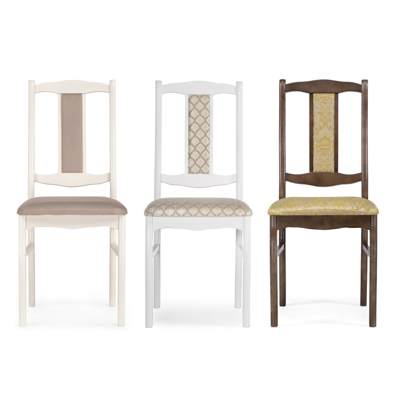 Стул деревянный, Киприан белый / бежевый