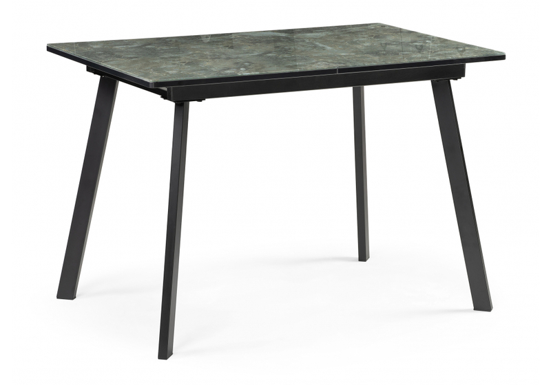 Стол стеклянный, Агни 110 королевский мрамор / черный матовый
