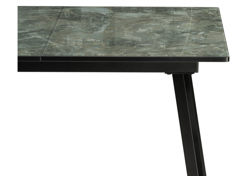 Стол стеклянный, Агни 110 королевский мрамор / черный матовый