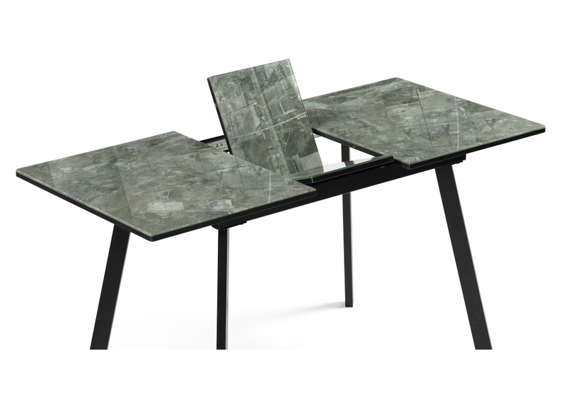 Стол стеклянный, Агни 110 королевский мрамор / черный матовый