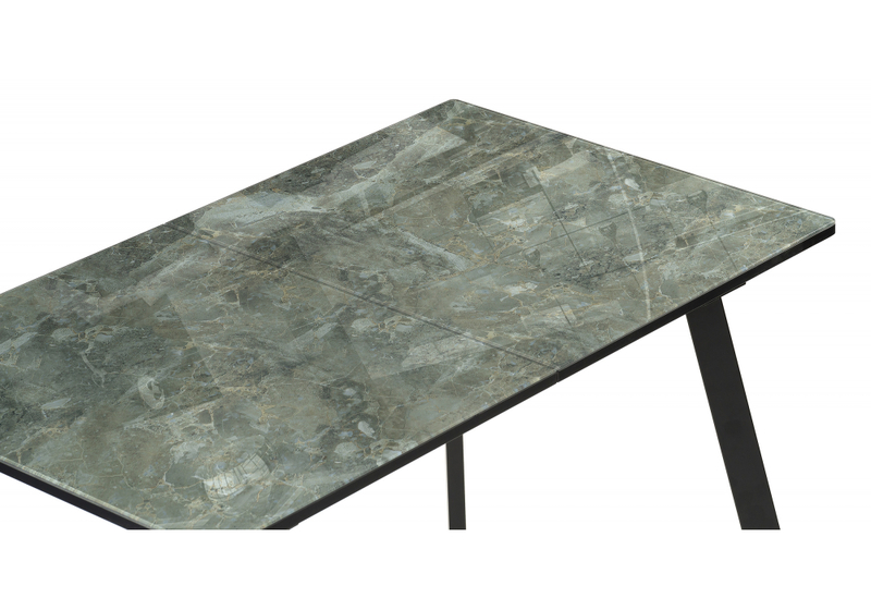 Стол стеклянный, Агни 110 королевский мрамор / черный матовый