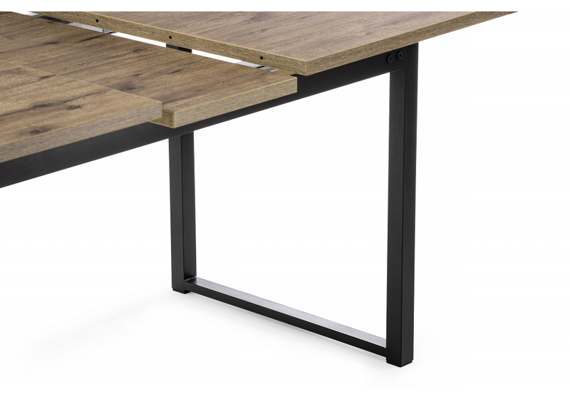 Стол деревянный, Макта 140 дуб велингтон / черный матовый