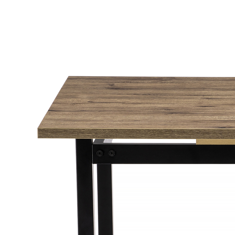 Стол деревянный, Макта 140 дуб велингтон / черный матовый