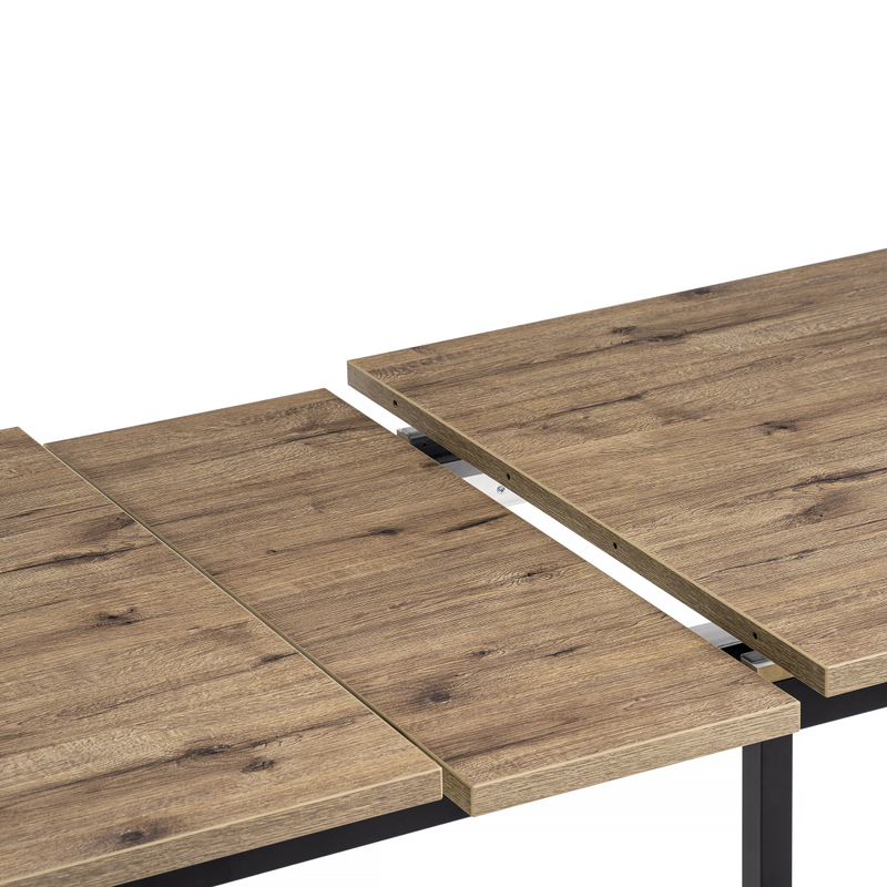 Стол деревянный, Макта 140 дуб велингтон / черный матовый