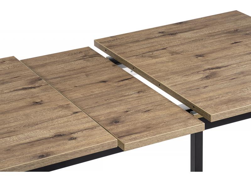 Стол деревянный, Макта 140 дуб велингтон / черный матовый