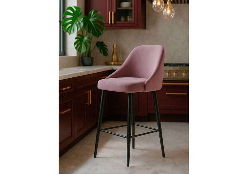 Барный стул, Джама лавандовый / черный матовый