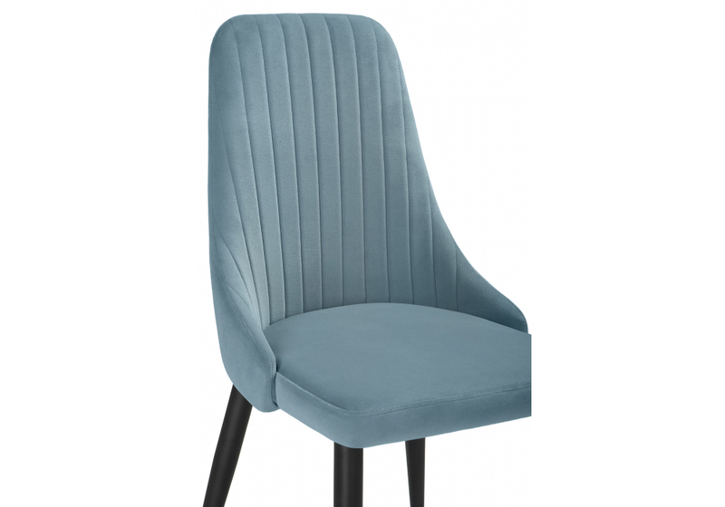 Стул на металлокаркасе, Kora light blue / black