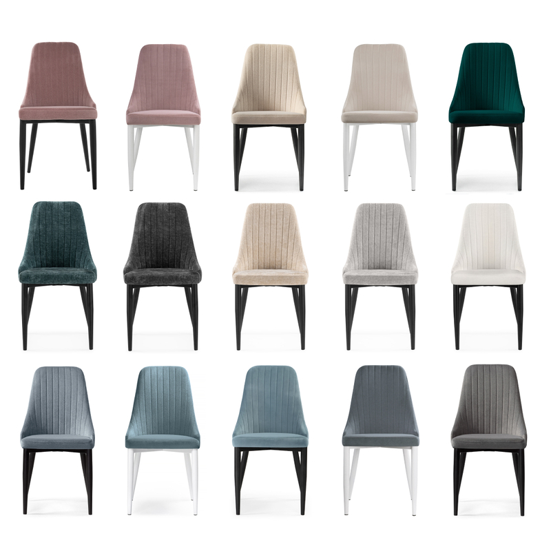 Стул на металлокаркасе, Kora light blue / black