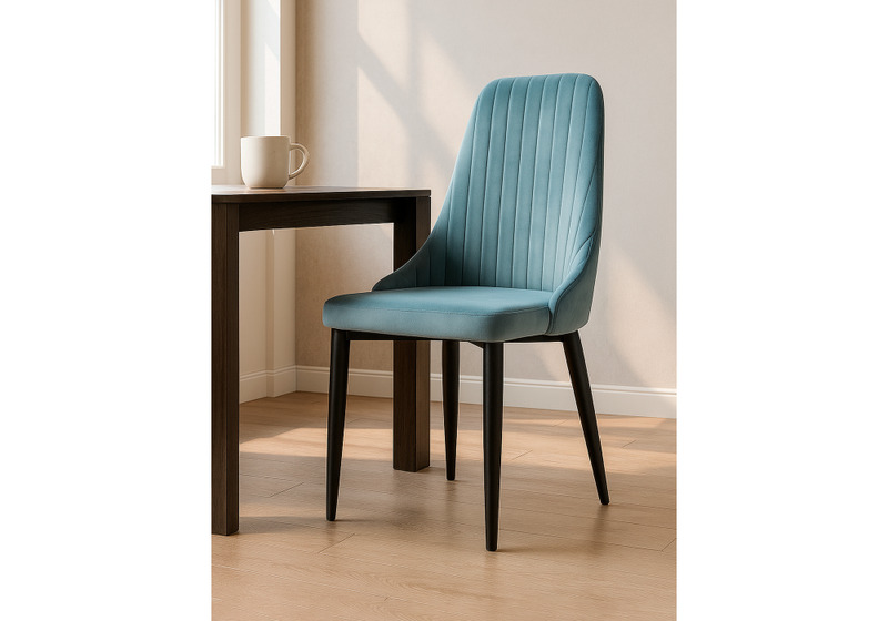 Стул на металлокаркасе, Kora light blue / black