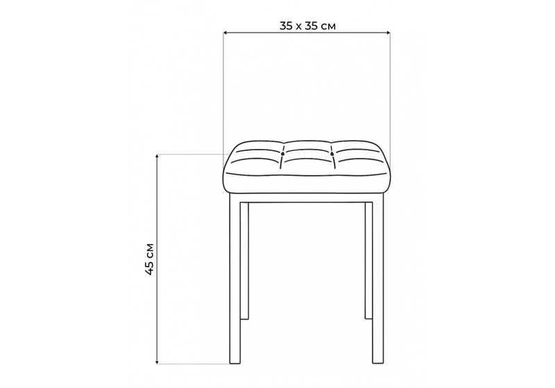 Табурет, Байя  кожзам d1 / черный матовый