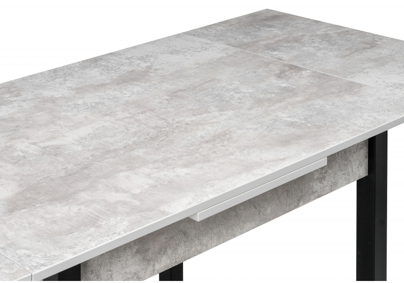 Стол деревянный, Форли бетон / черный матовый