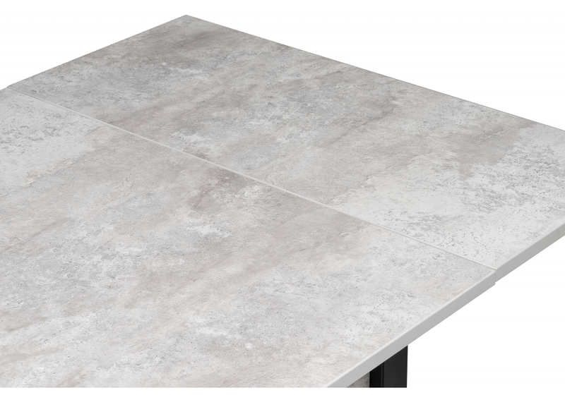 Стол деревянный, Форли бетон / черный матовый