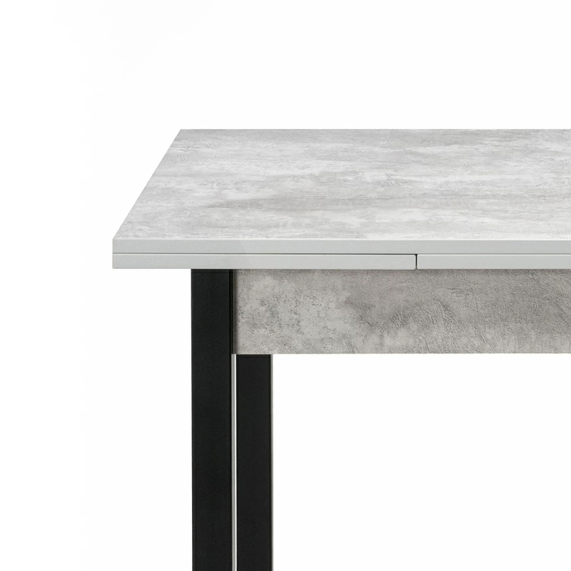 Стол деревянный, Форли бетон / черный матовый