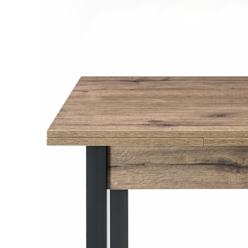 Стол деревянный, Форли дуб велингтон / черный матовый