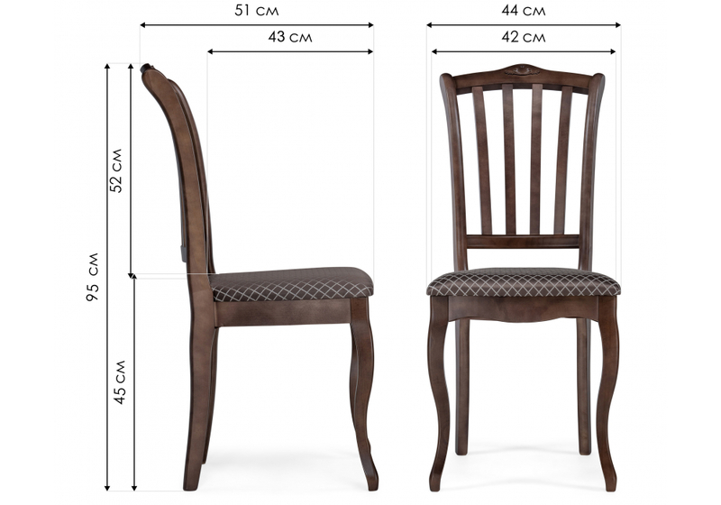 Стул деревянный, Виньетта коричневый