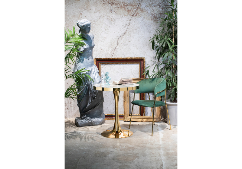 Стол деревянный, Dorian 70x75 бежевый / золотой