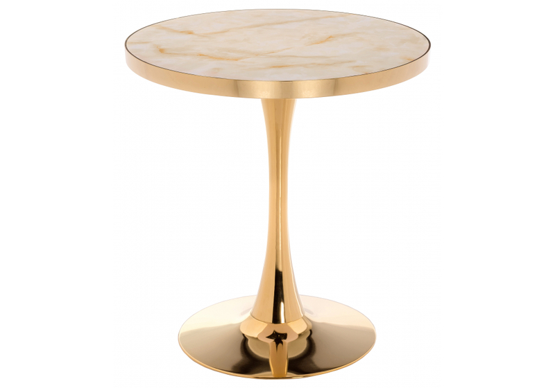 Стол деревянный, Dorian 70x75 бежевый / золотой