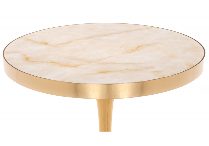 Стол деревянный, Dorian 70x75 бежевый / золотой