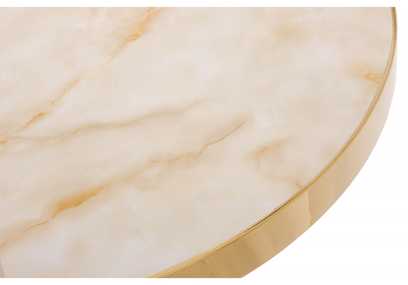 Стол деревянный, Dorian 70x75 бежевый / золотой