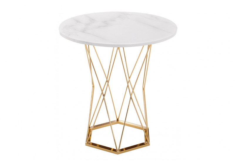 Стол деревянный, Melan white / gold