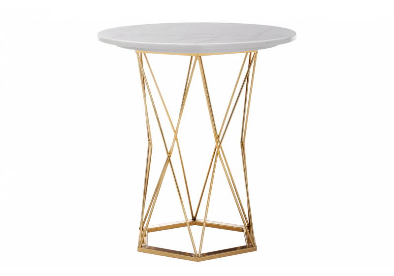 Стол деревянный, Melan white / gold