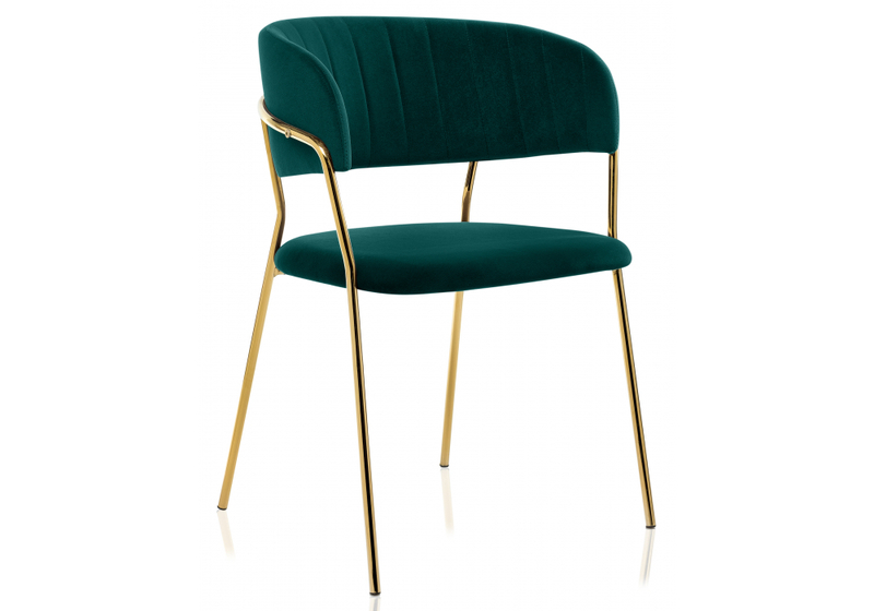Стул на металлокаркасе, Kamelia зеленый / золото