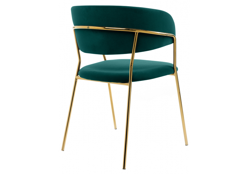 Стул на металлокаркасе, Kamelia зеленый / золото