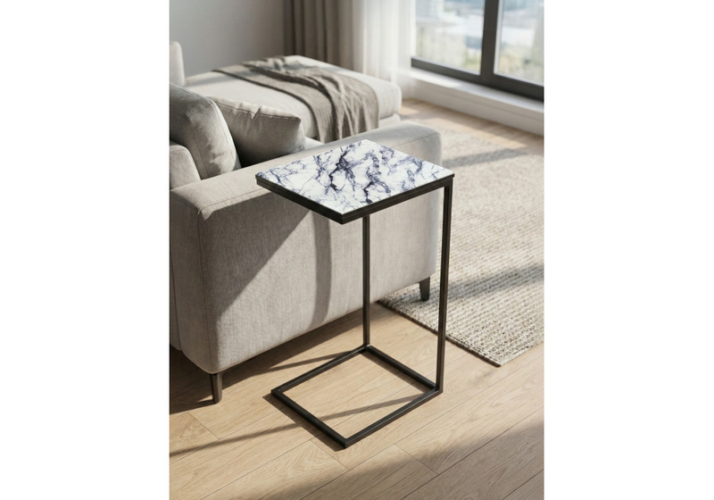 Журнальный стол, Геркулес белый мрамор