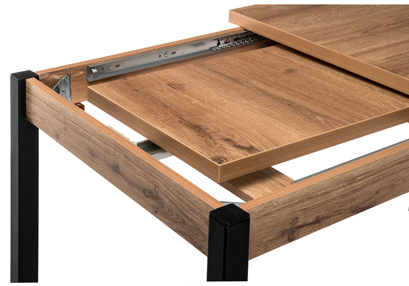 Стол деревянный, Оригон дуб горный / черный матовый