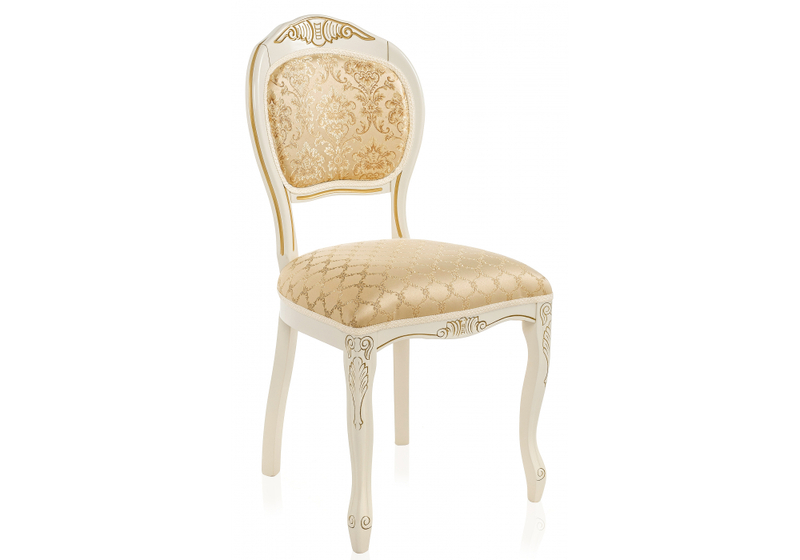 Стул деревянный, Лауро патина золото / бежевый